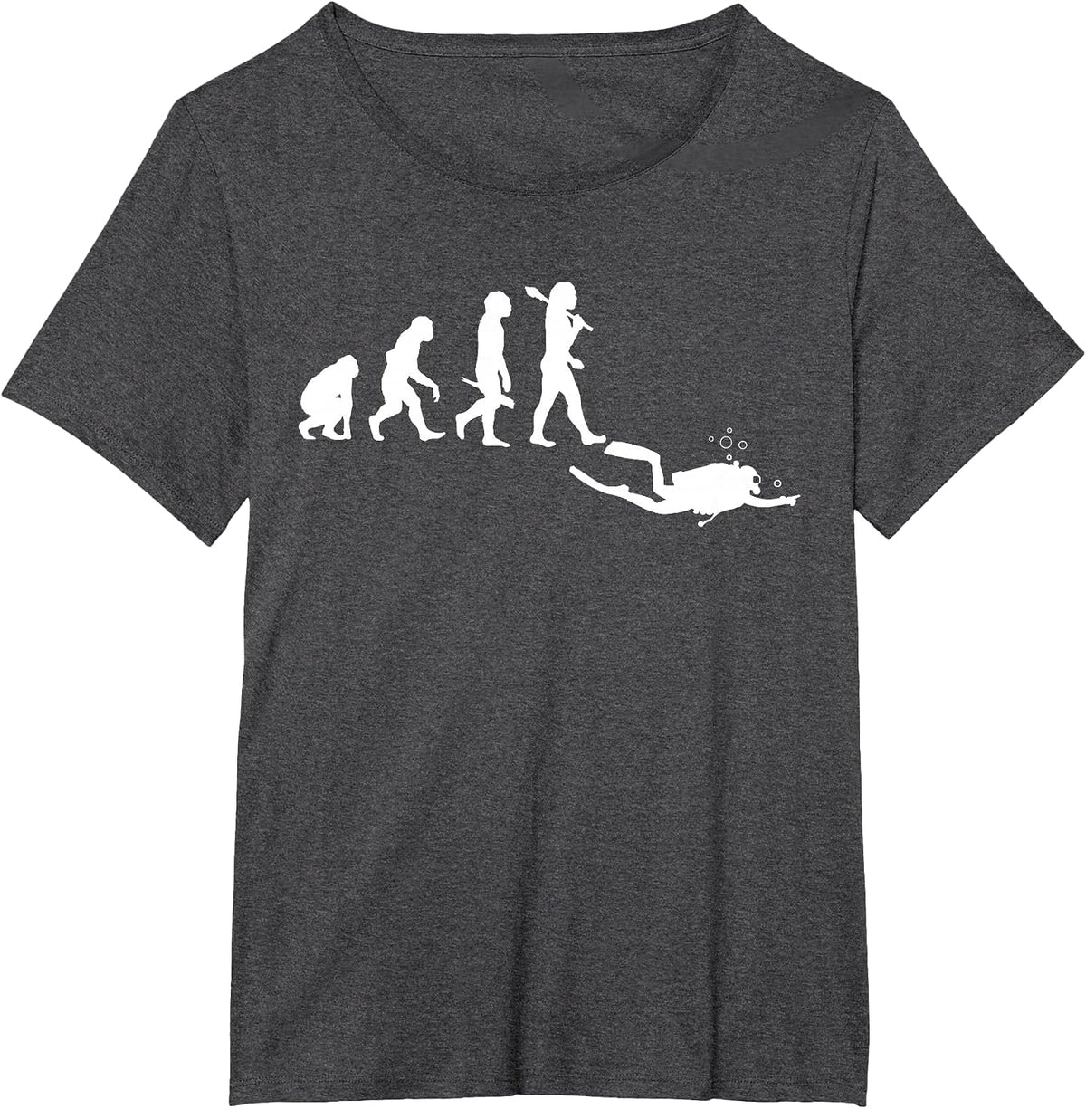 Scuba Evolution Funny Scuba Diving Evolution T-Shirt - Dark Heather Grey