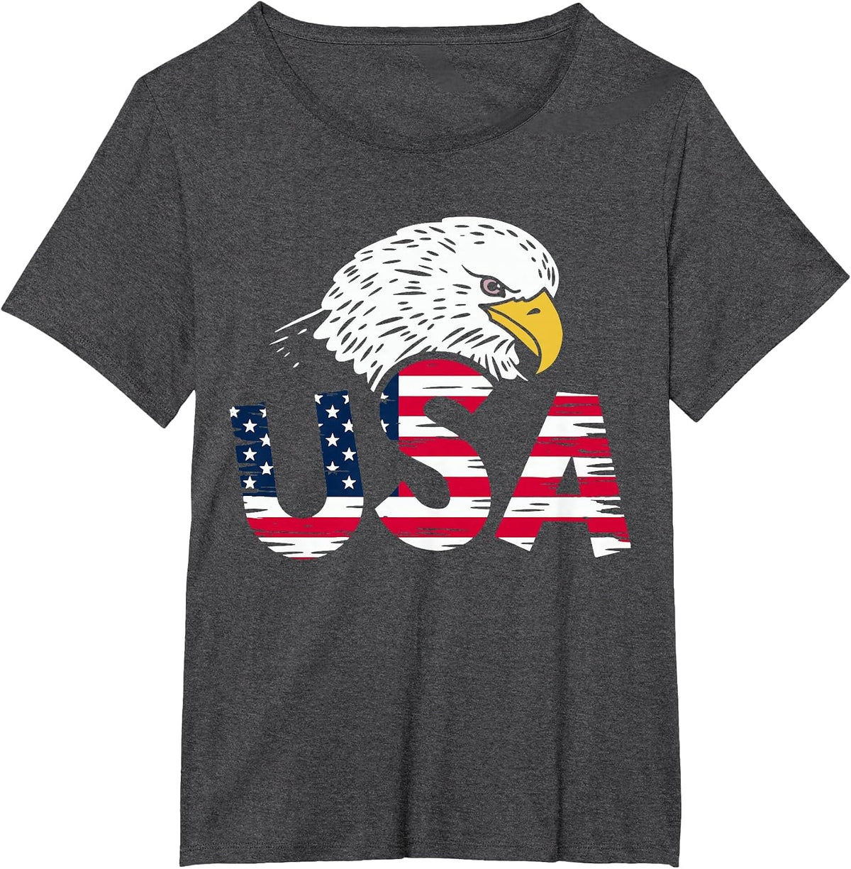 USA American Flag Eagle for Patriotic T-Shirt - Dark Heather Grey