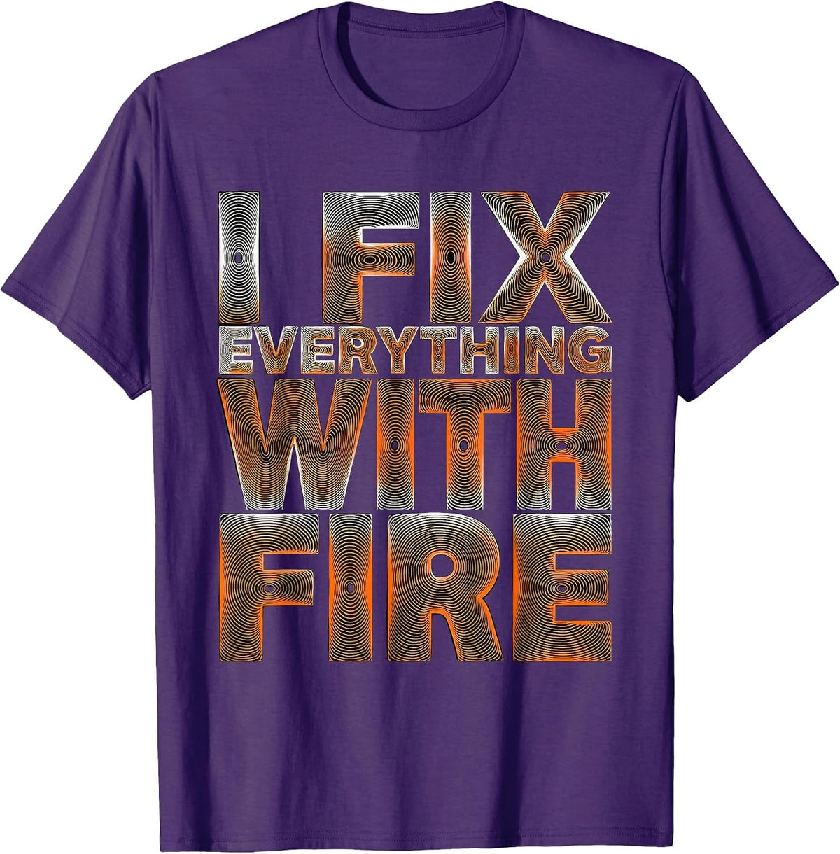 I Fix Everything With Fire Welder Design T-Shirt - Purple