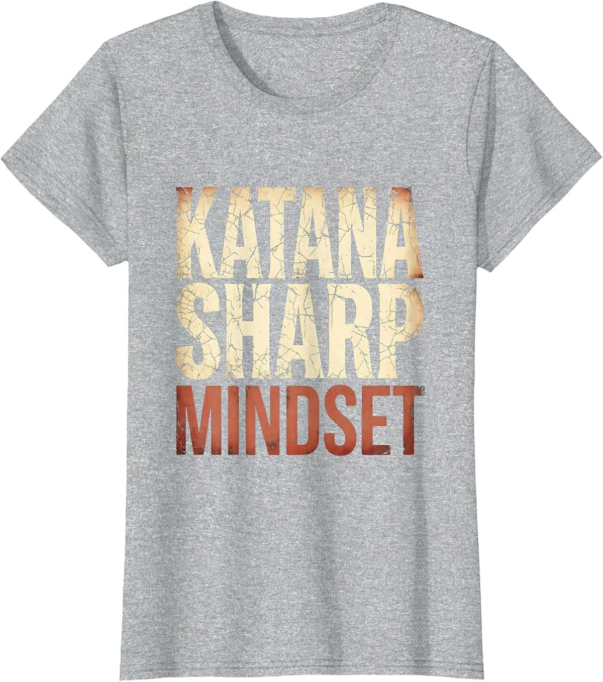 Katana Sharp Mindset Japanese Warrior Design T-Shirt - Heather Grey