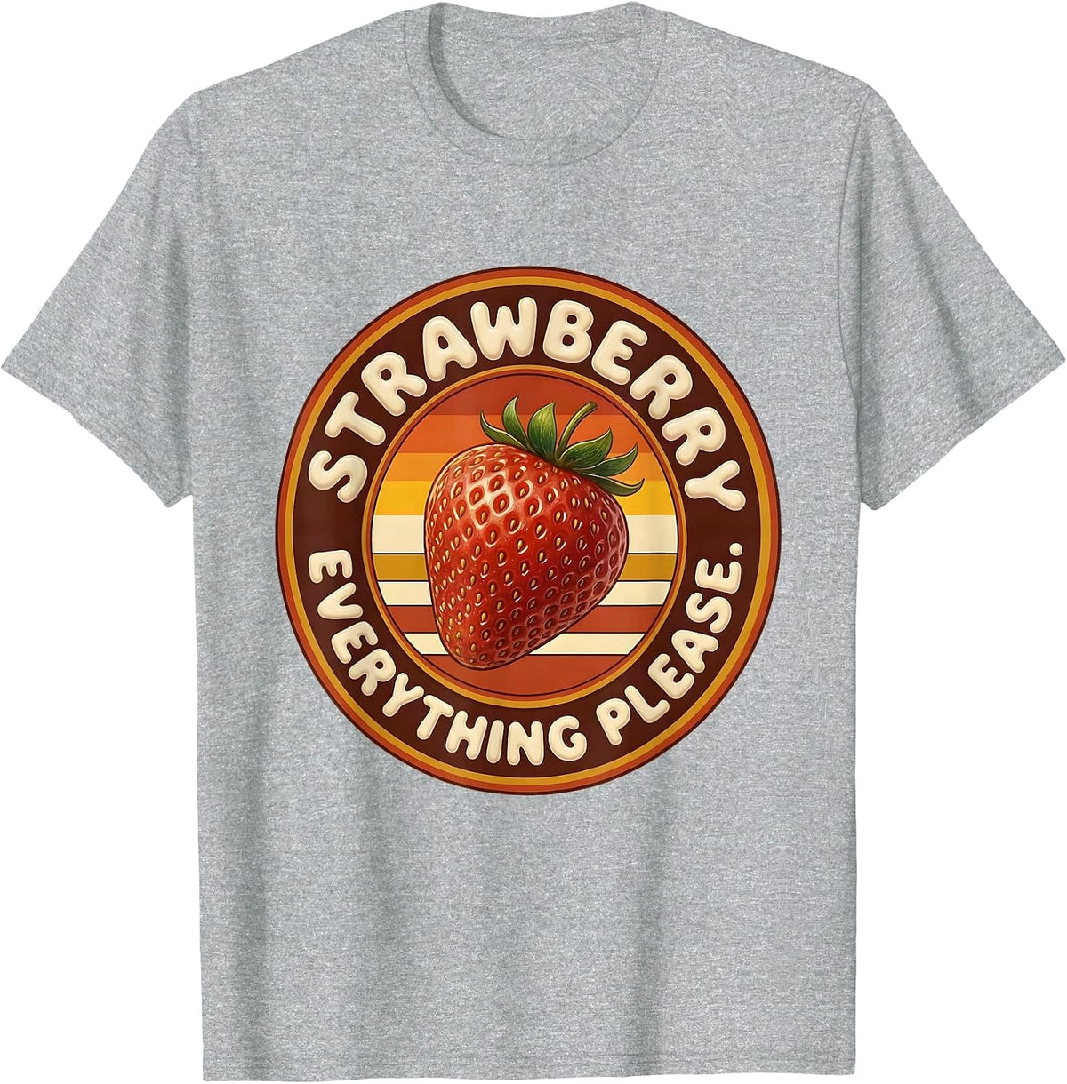 Men's Strawberry Everything Please Fruit Lover Design T-Shirt - Heather Grey