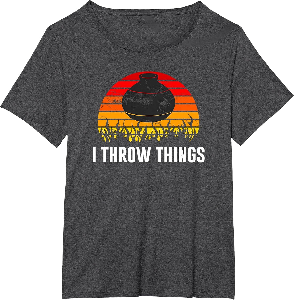 I Throw Things Pottery T-Shirt - Dark Heather Grey