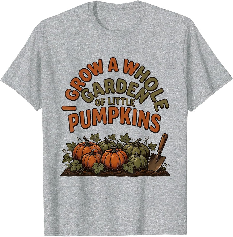 I Grow a Whole Garden of Little Pumpkins Vintage Teacher T-Shirt, Men, Heather Grey, XX-Large - As Pictured