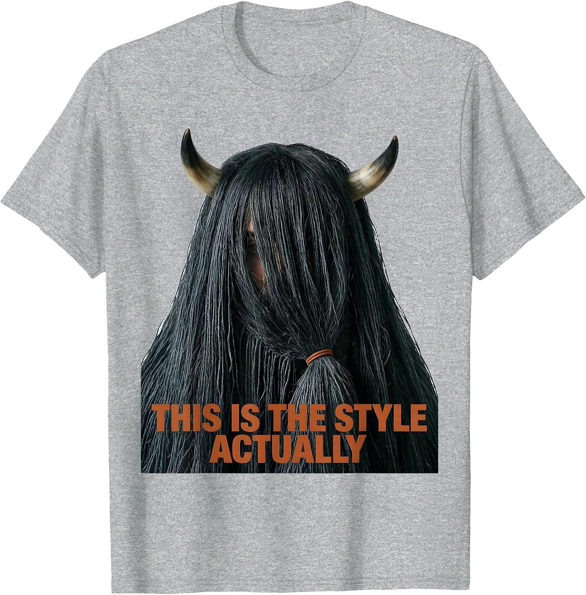 Men's This Is The Style, Actually Funny Highland Cow Sarcastic T-Shirt - Heather Grey