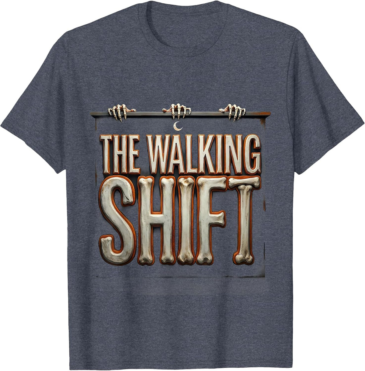 The Walking Shift Bold Pharmacy Tech Halloween Humor T-Shirt - Heather Blue