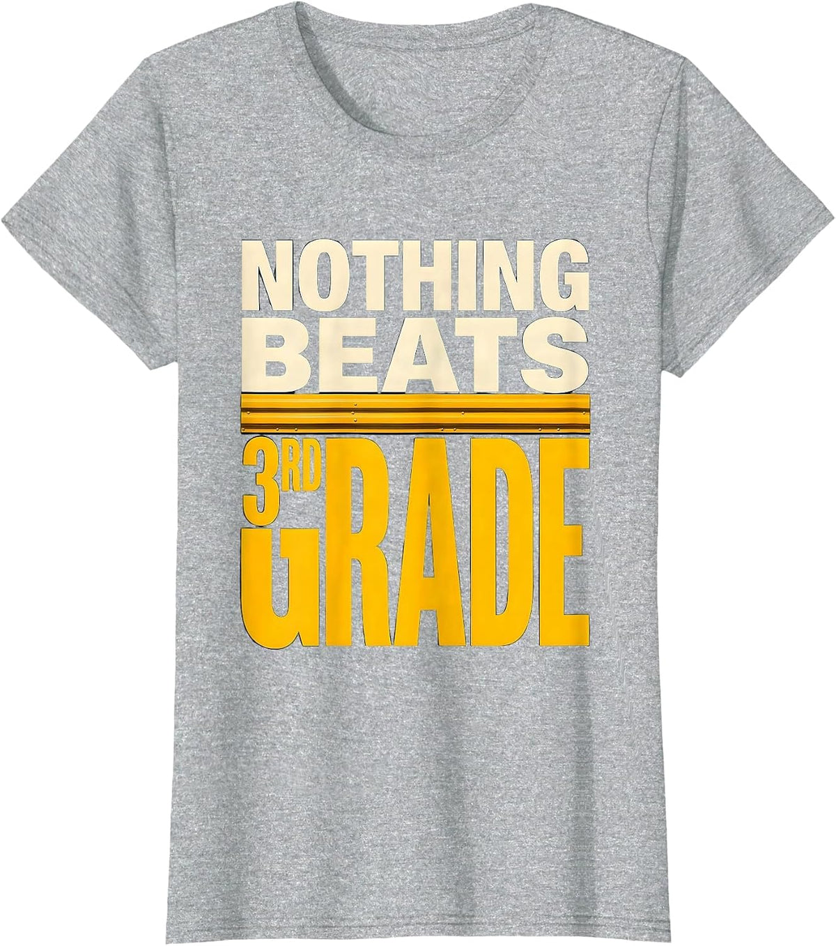 Nothing Beats 3rd Grade Back to School Rock Paper Scissors T-Shirt - Heather Grey