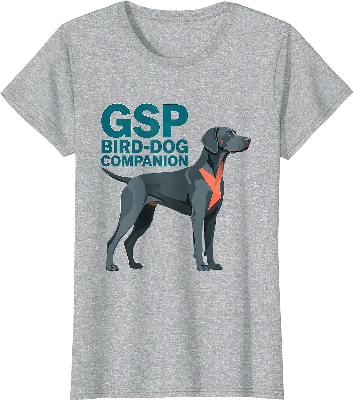 GSP Bird-Dog Companion Funny German Shorthaired Pointer Dog T-Shirt - Heather Grey