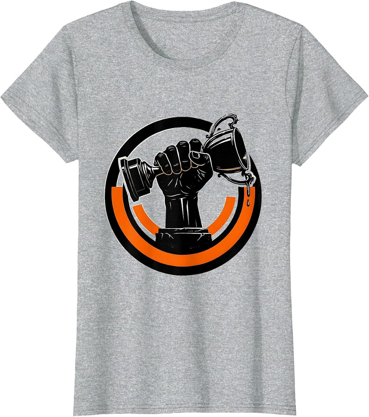 Labor Day Sarcasm Wilted Trophy Raised Fist T-Shirt - Heather Grey