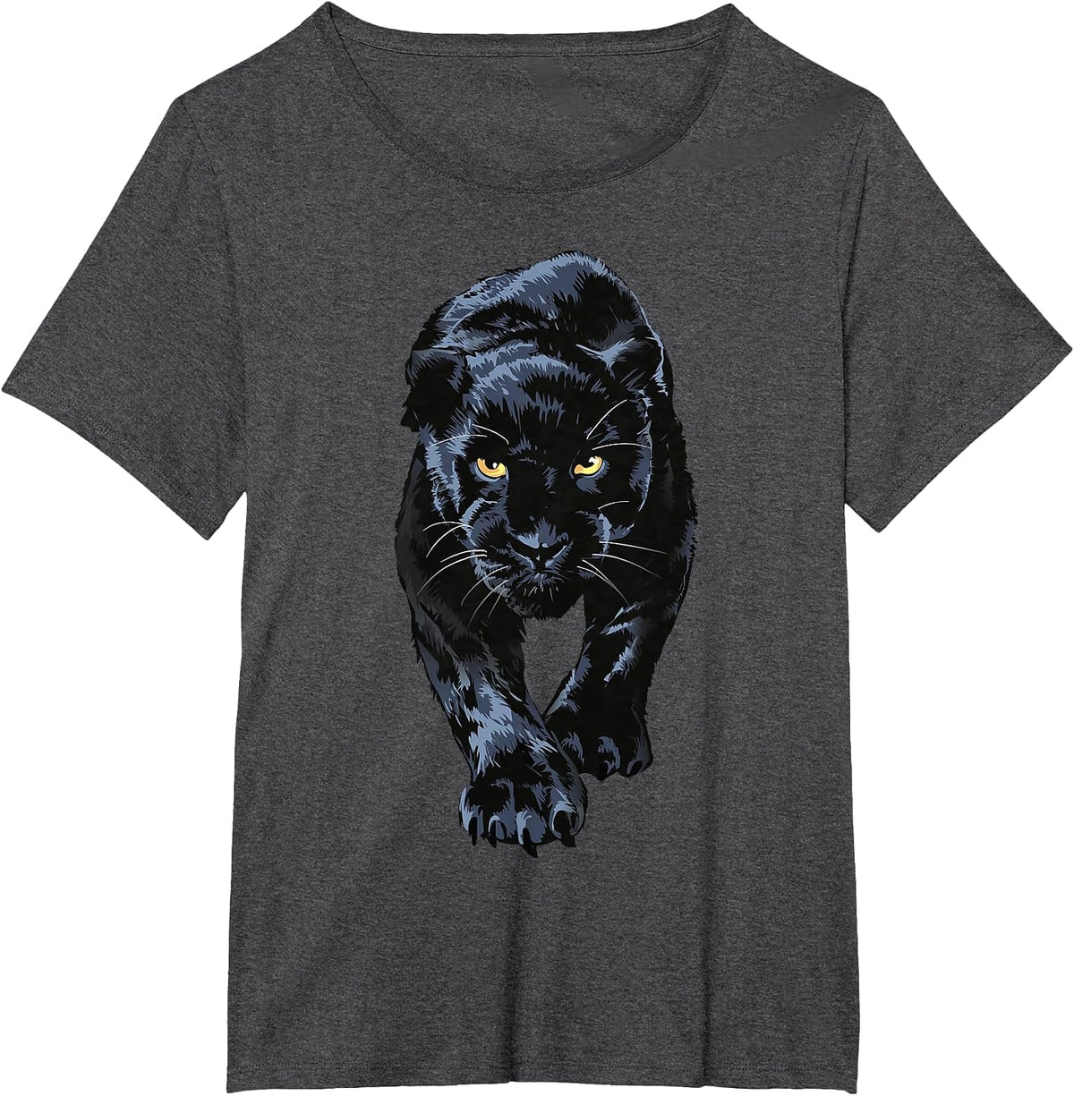 Black Panther Walking for Lovers Animal Leopard & Jaguar T-Shirt - Dark Heather Grey