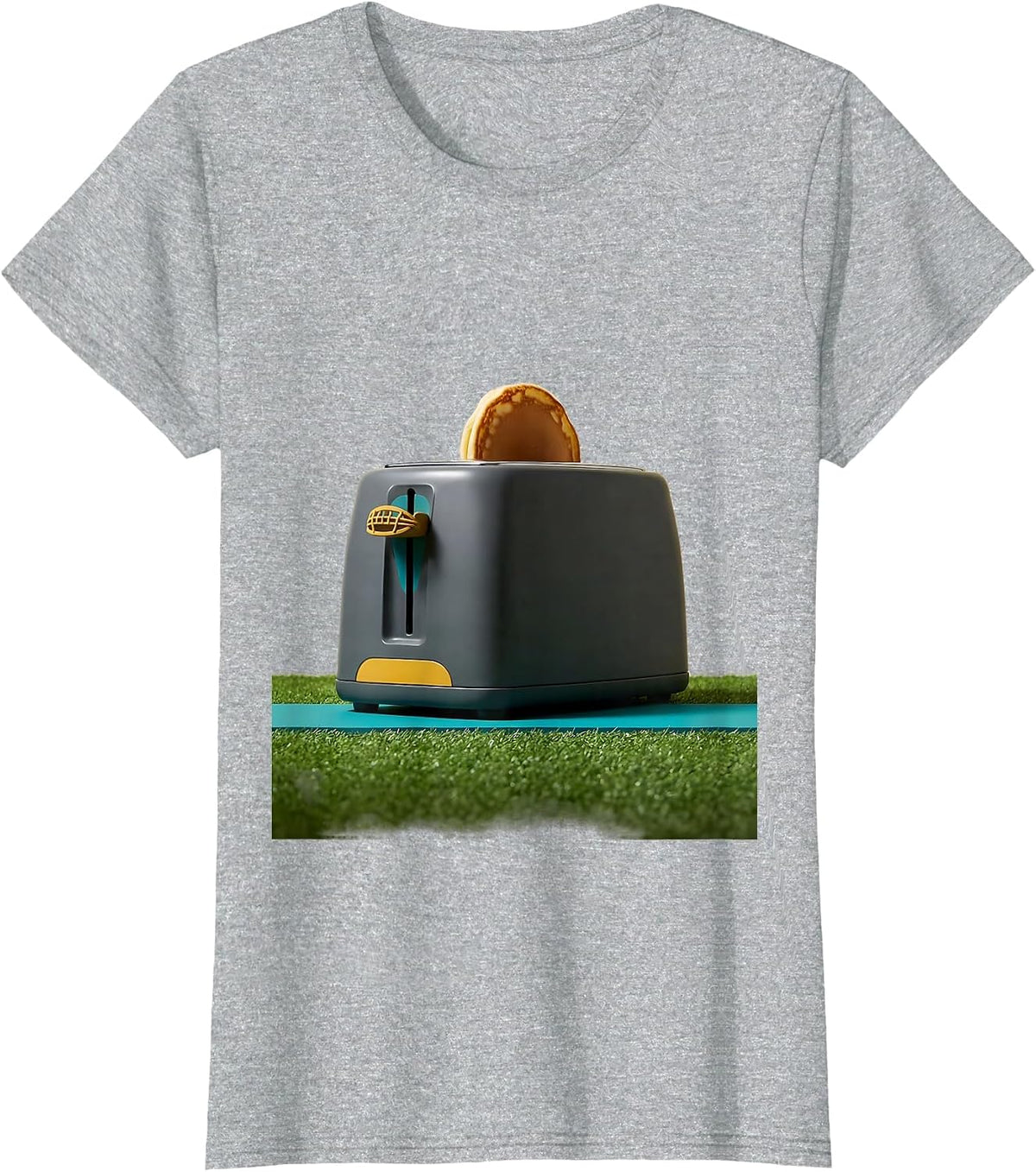 Breakfast Toaster Midcentury Modern Football Lineman Humor T-Shirt - Heather Grey
