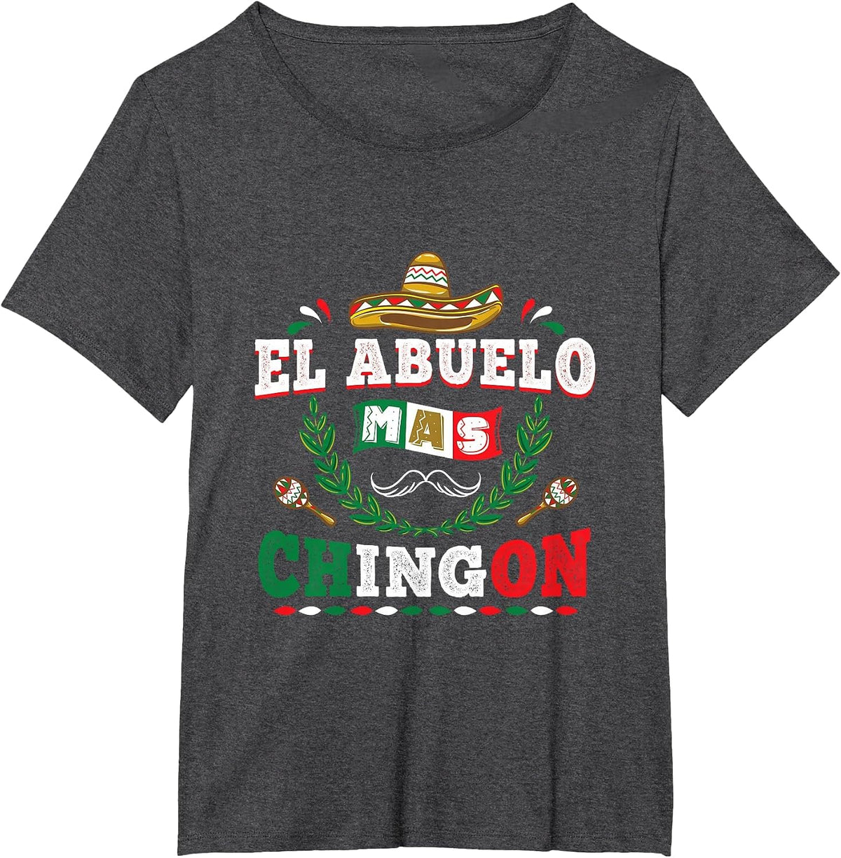 El Abuelo Mas Chingon Grandfather Fathers Day T-Shirt - Dark Heather Grey