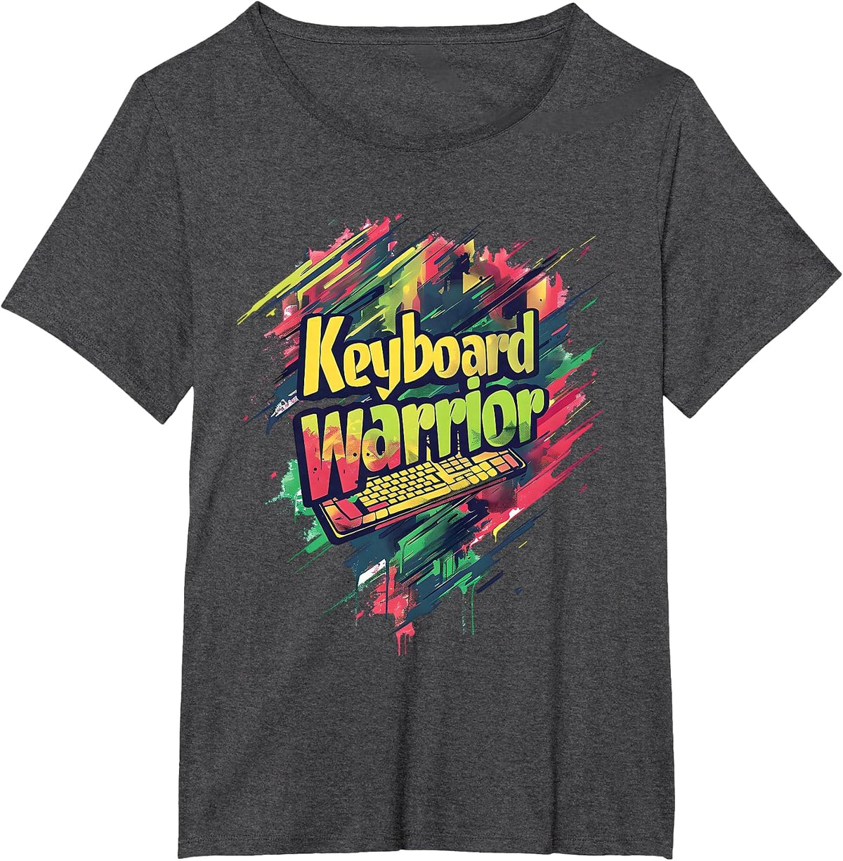 Keyboard Warrior Computer Technician Support T-Shirt - Dark Heather Grey
