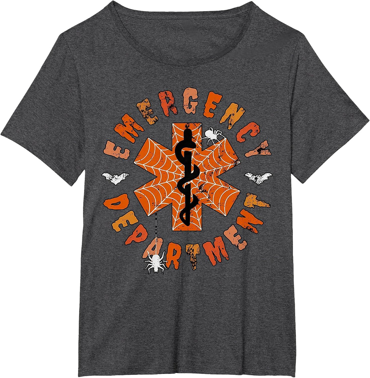 Emergency Department Halloween Costume Er Fall Pumpkin Nurse T-Shirt - Dark Heather Grey