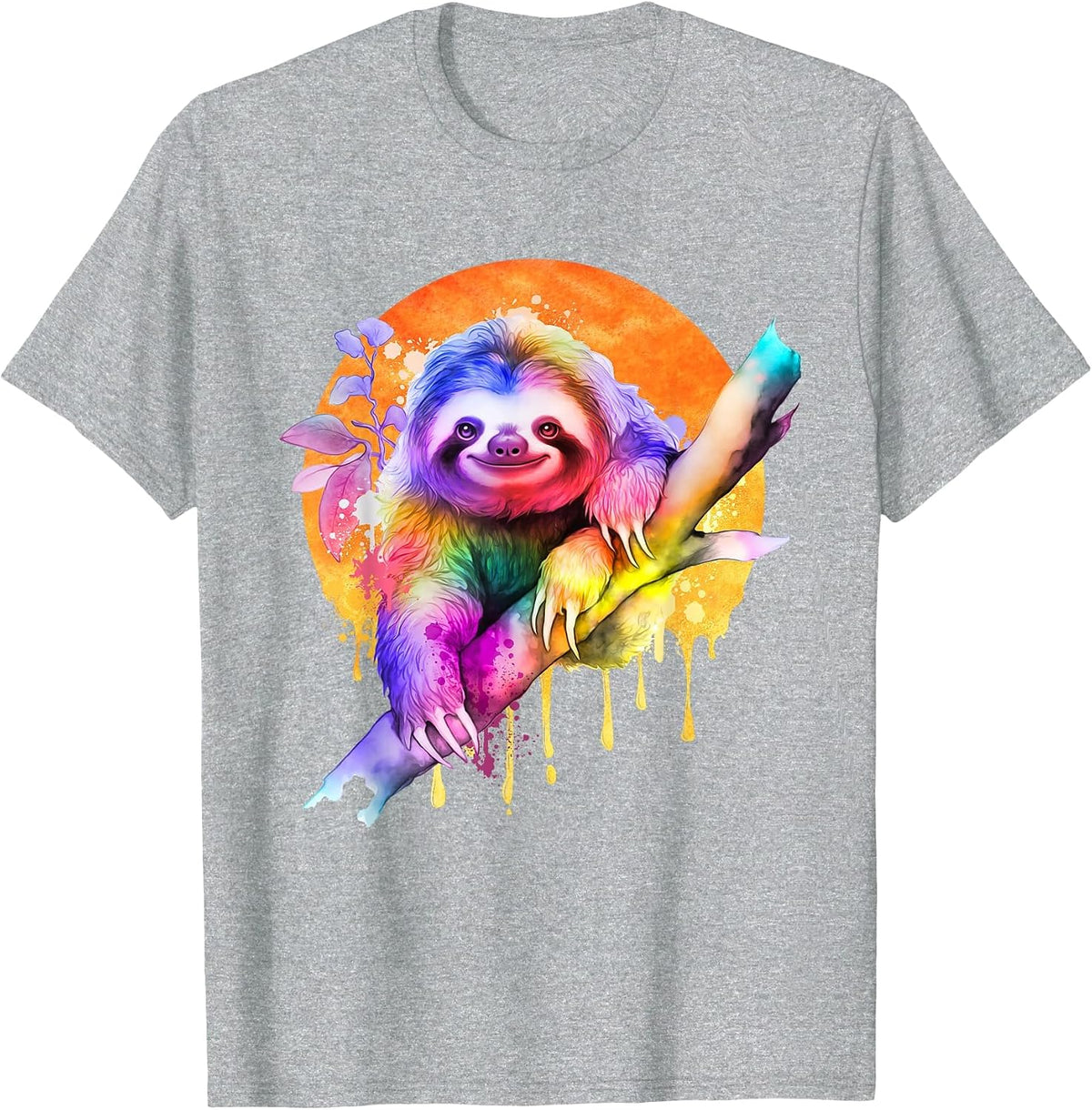 Sloth Graphic - Wildlife Zoo Animal Lovers Zookeeper T-Shirt - Heather Grey
