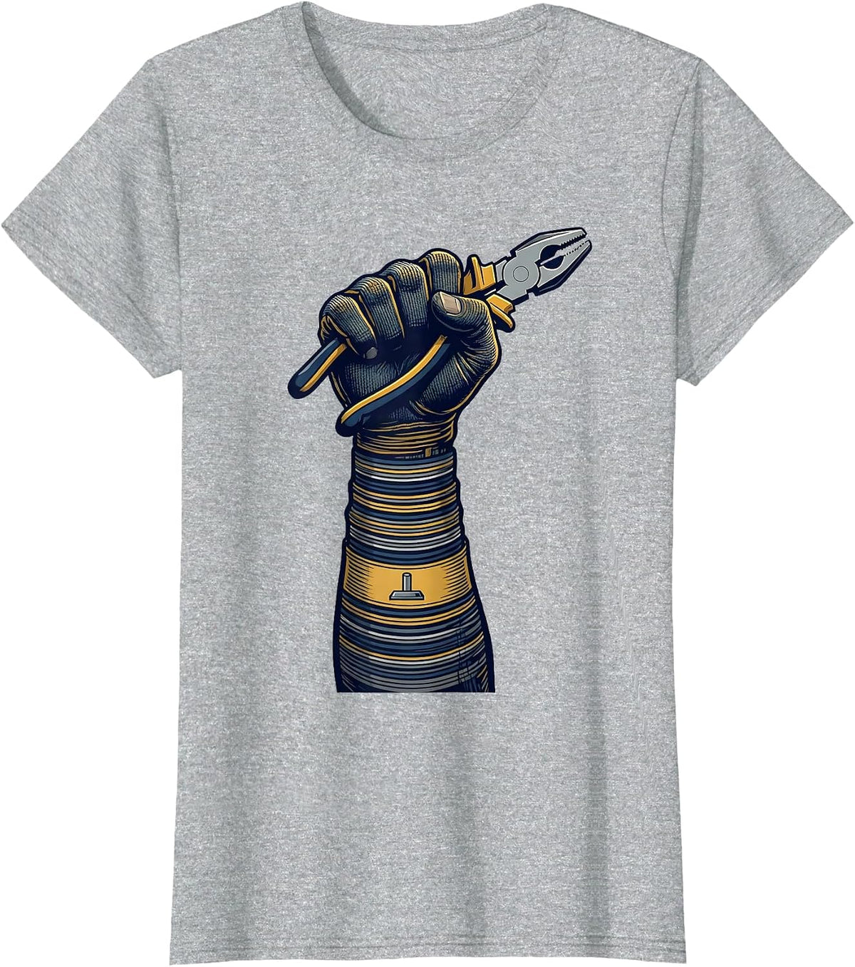 Women's Electrician Fist Wire Code Humor Gift T-Shirt - Heather Grey