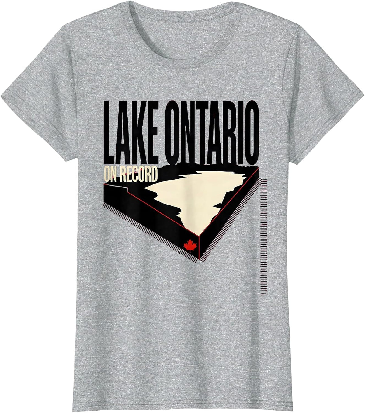 Women's Lake Ontario, On Record Funny Political Satire Lake Renaming T-Shirt - Heather Grey