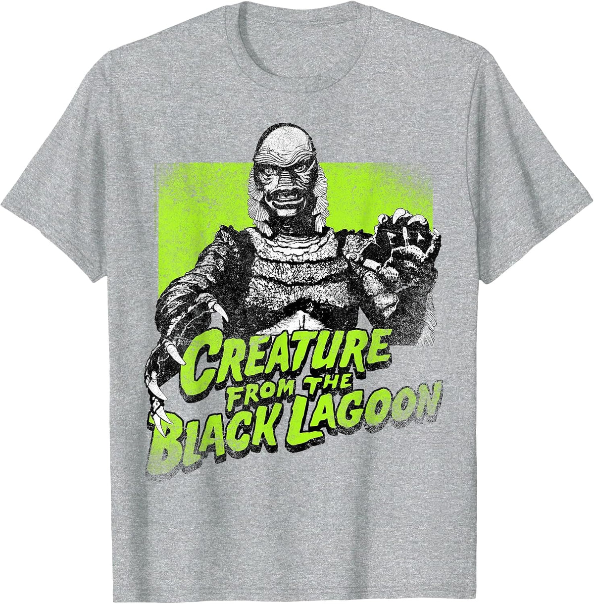 Universal Monsters Creature from The Black Lagoon Green T-Shirt - Heather Grey