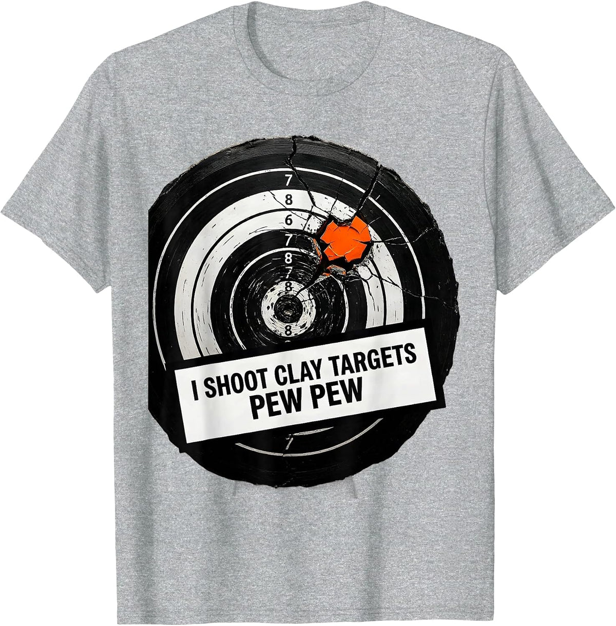 Men's I Shoot Clay Targets Pew Pew Funny Gun Enthusiast Gift T-Shirt - Heather Grey