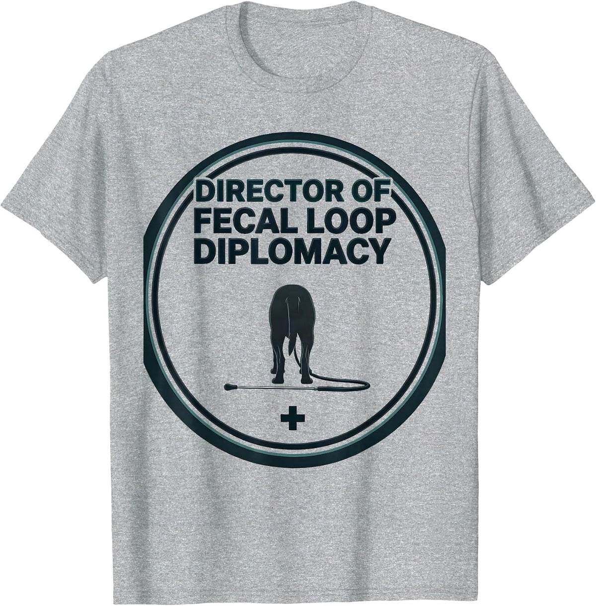 Men's Director Of Fecal Loop Diplomacy Funny Veterinarian Gift Vet T-Shirt - Heather Grey