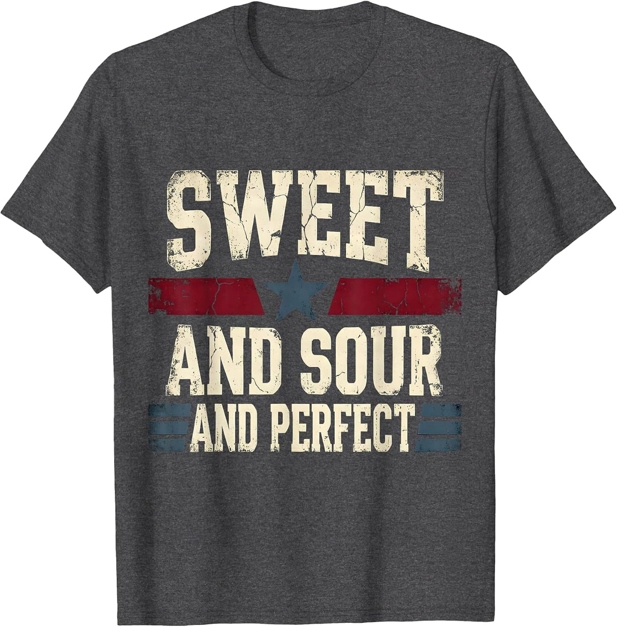 Men's Sweet and Sour and Perfect Pickle Design T-Shirt - Dark Heather Grey