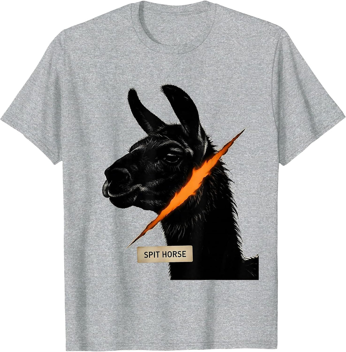 Men's Spit Horse Funny Animal Meme Nickname Sarcastic Humor T-Shirt - Heather Grey