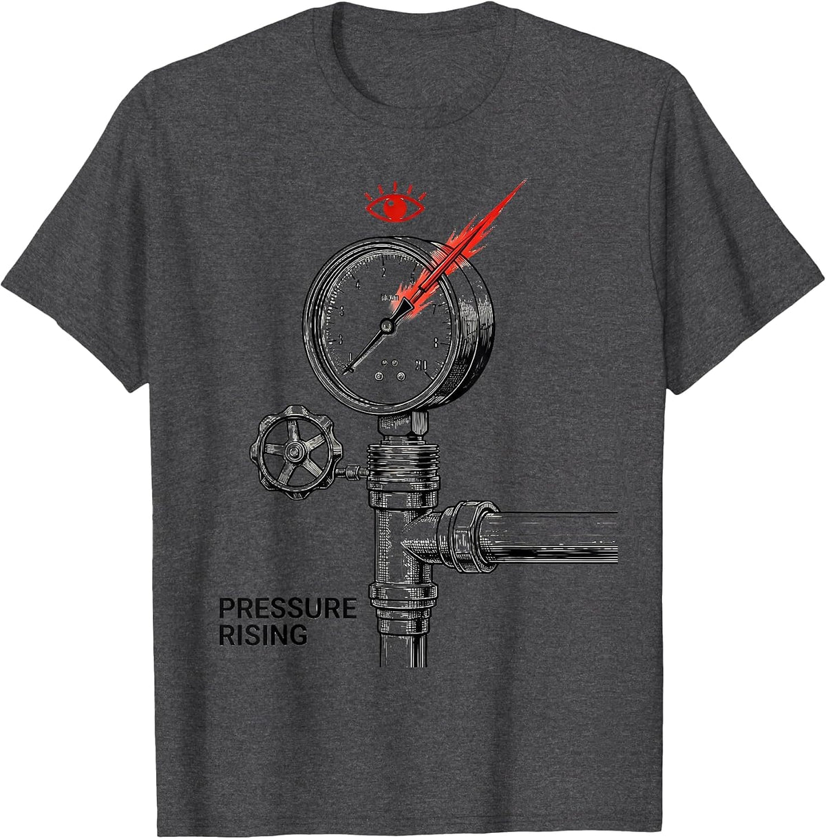 P-Trap Schematic Plumbing Joke Trade Humor T-Shirt - Dark Heather Grey