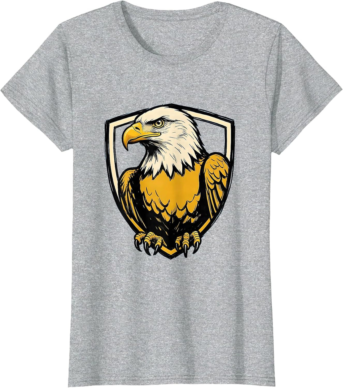 Bald Eagle Shield Mascot Fan Family Pride T-Shirt - Heather Grey