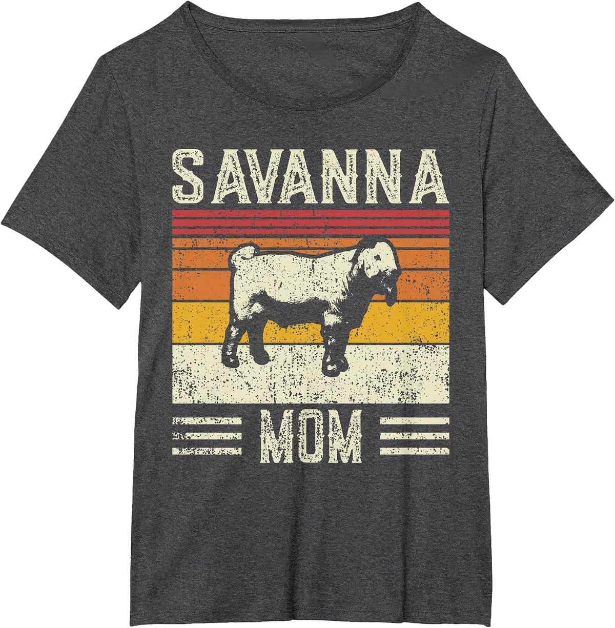 Best Goat Mom Women - Vintage Savanna T-Shirt - Dark Heather Grey