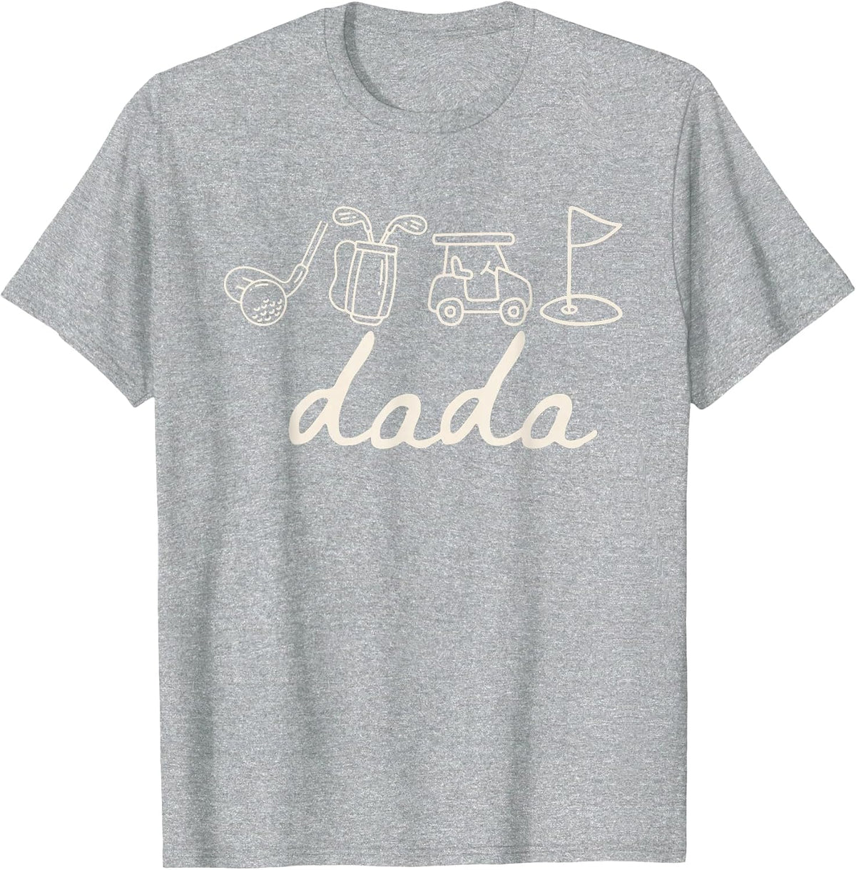 Dada of The Birthday Boy Hole in One Golf Sport Matching T-Shirt - Heather Grey