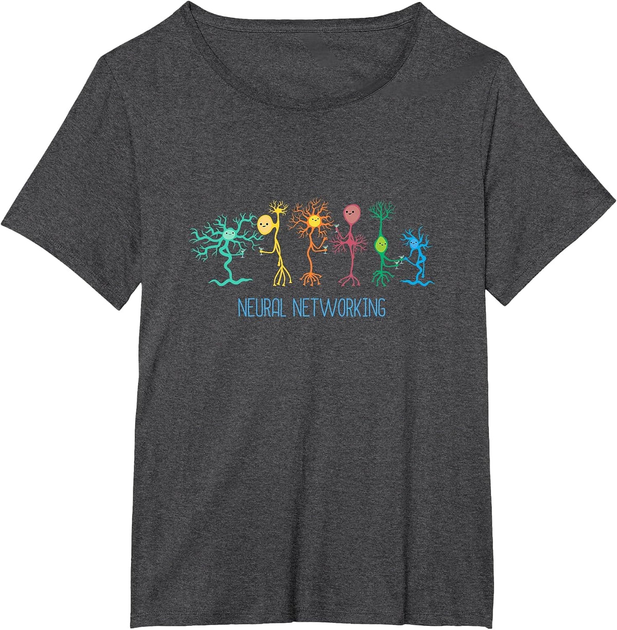 Neural Networking Computer Brain Web Developer Med Student T-Shirt - Dark Heather Grey