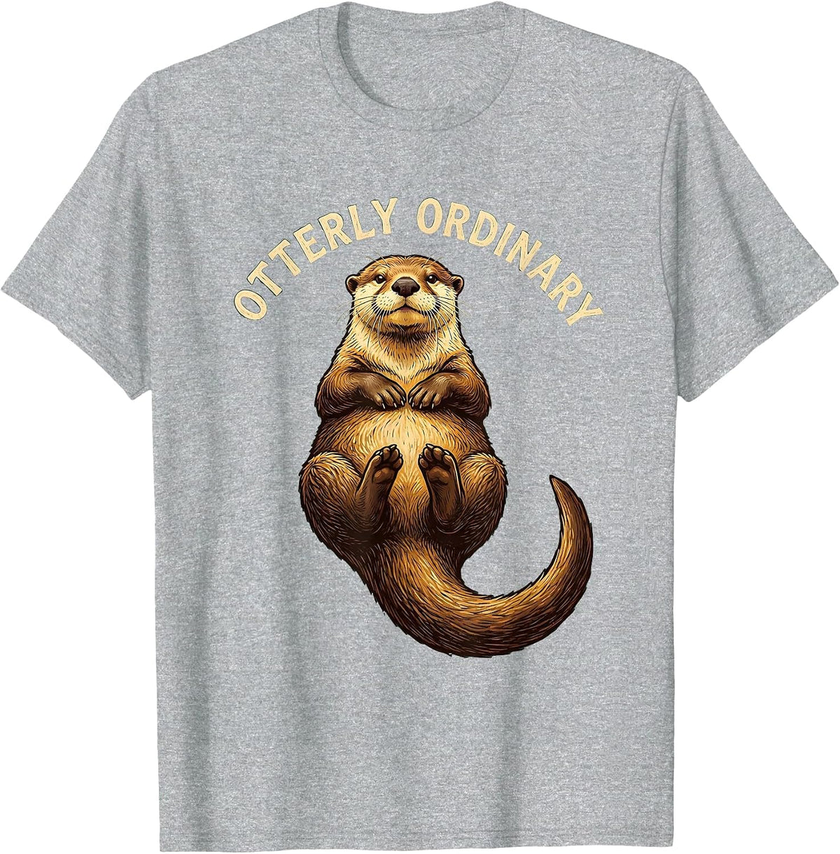 Men's Otterly Ordinary Funny Otter Lover Gift For Kids Teens T-Shirt - Heather Grey