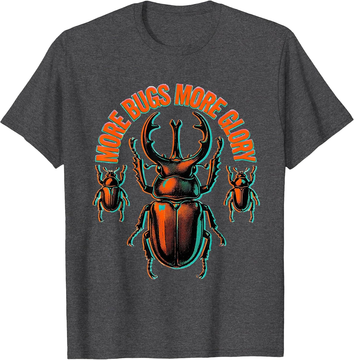More Bugs More Glory Coding Developer Design T-Shirt - Dark Heather Grey