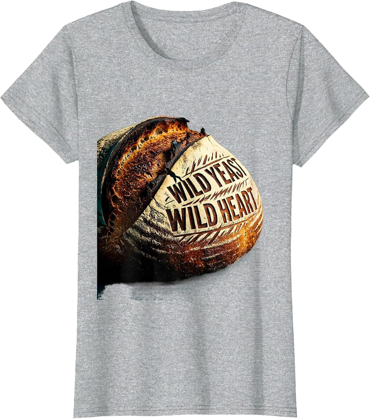 Women's Wild Yeast Wild Heart Sourdough Baker Design T-Shirt - Heather Grey