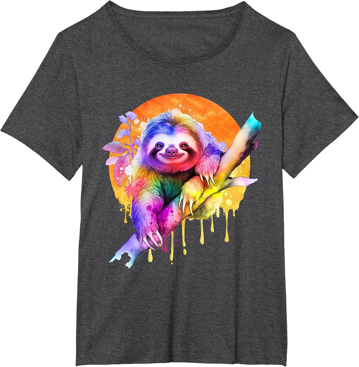 Sloth Graphic - Wildlife Zoo Animal Lovers Zookeeper T-Shirt - Dark Heather Grey
