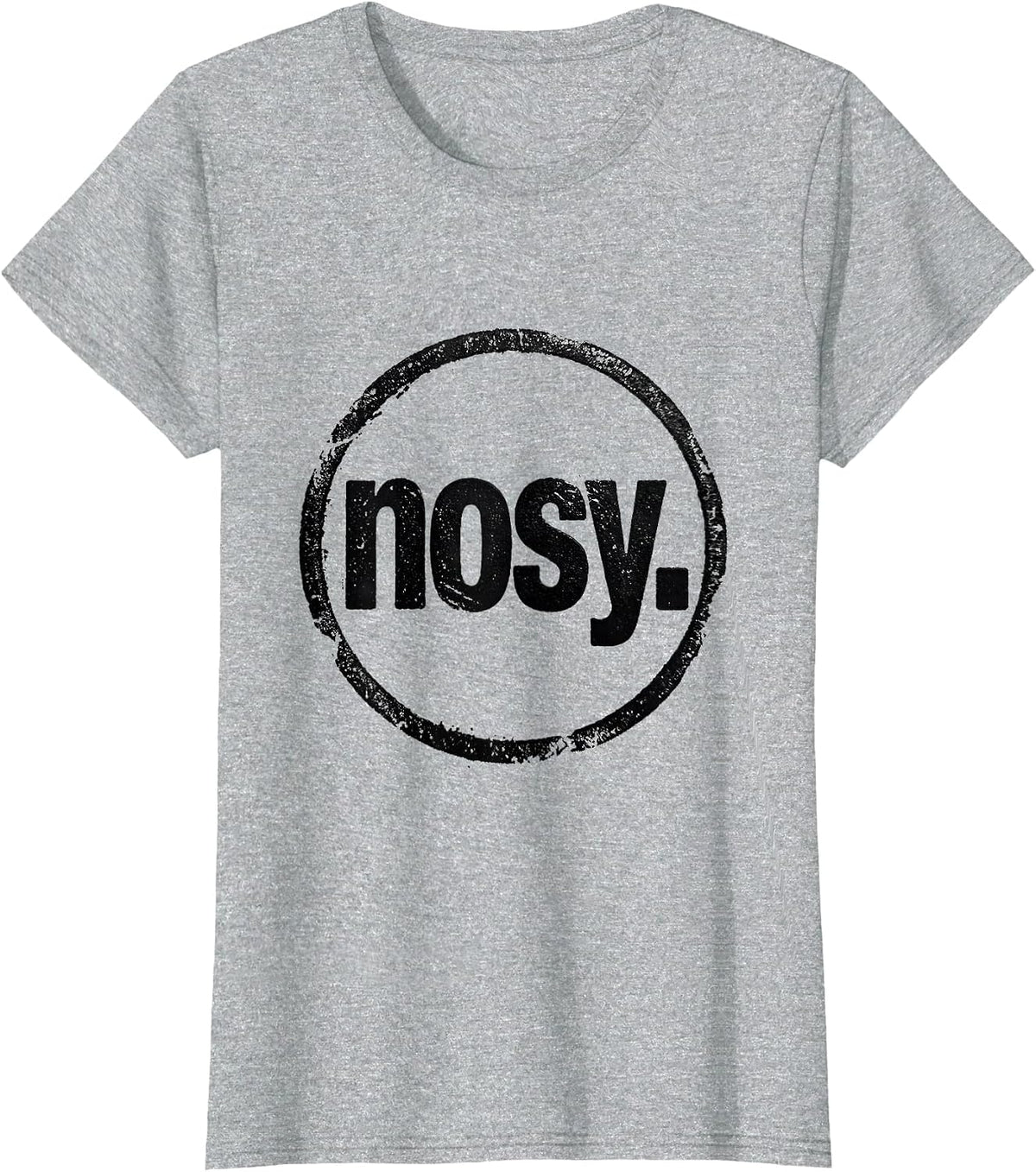 Nosy Rubber Stamp Minimalist Personality Statement T-Shirt - Heather Grey