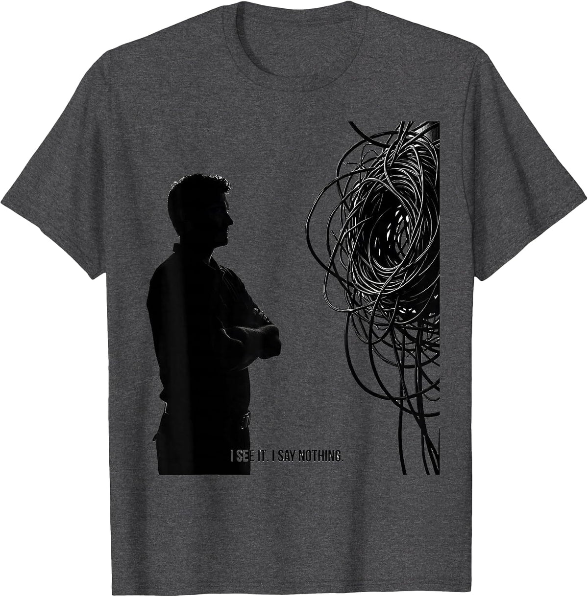 Men's I See It I Say Nothing Funny Electrician Trade Humor Gift T-Shirt - Dark Heather Grey