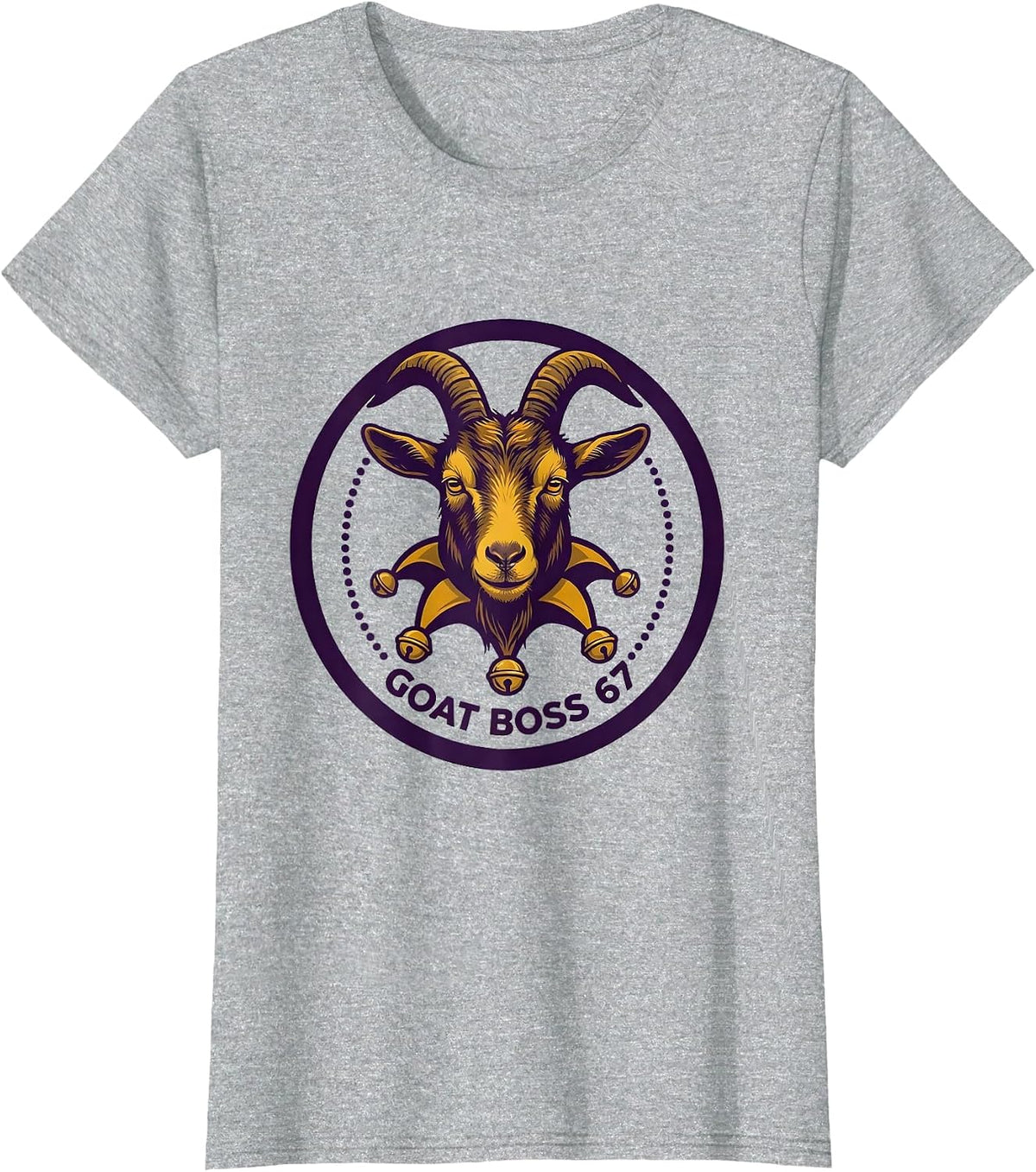 Women's Goat Boss 67 Minimalist Mardi Gras Kids Meme Humor T-Shirt - Heather Grey
