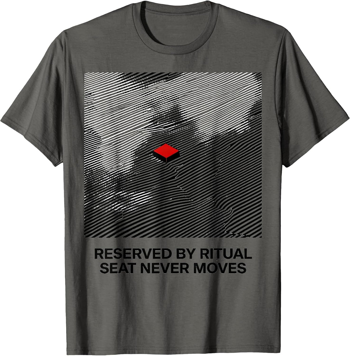 Men's Reserved By Ritual Seat Never Moves Funny Casino Gambling T-Shirt - Asphalt Grey
