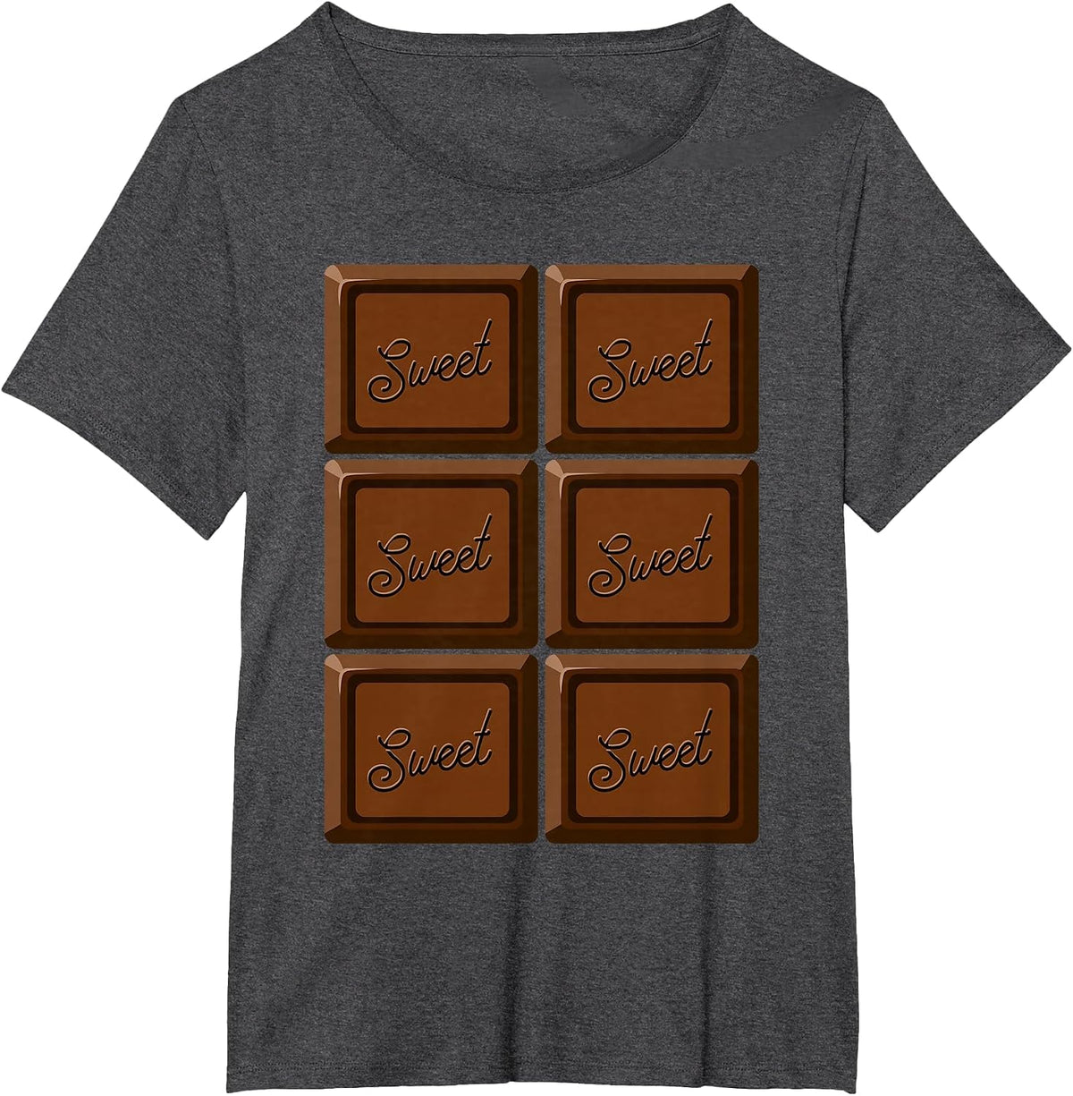 Funny Halloween Costume Chocolate Bar T-Shirt - Dark Heather Grey
