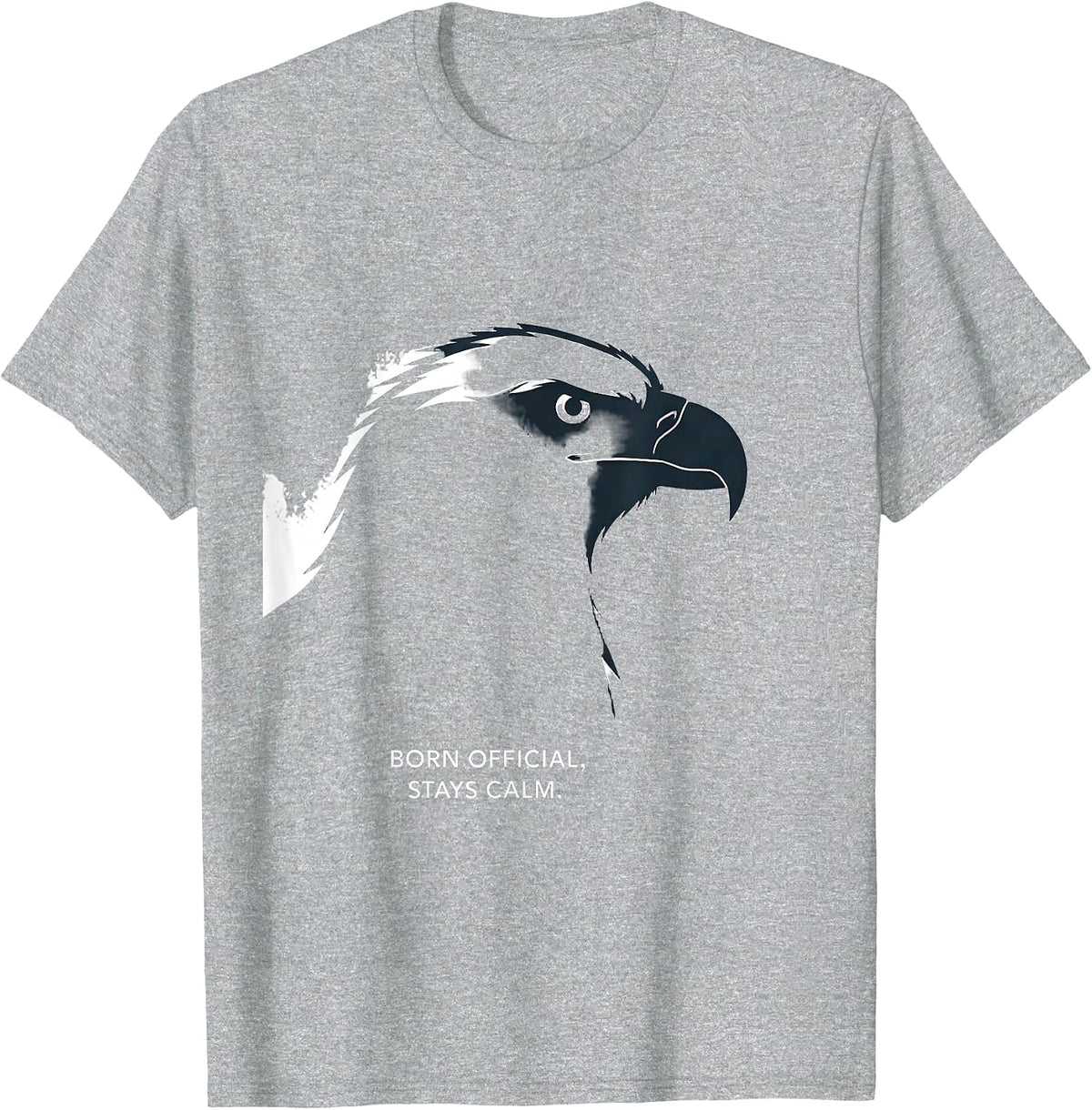 Men's Born Official Stays Calm Minimalist Eagle Eagle Lover Gift T-Shirt - Heather Grey