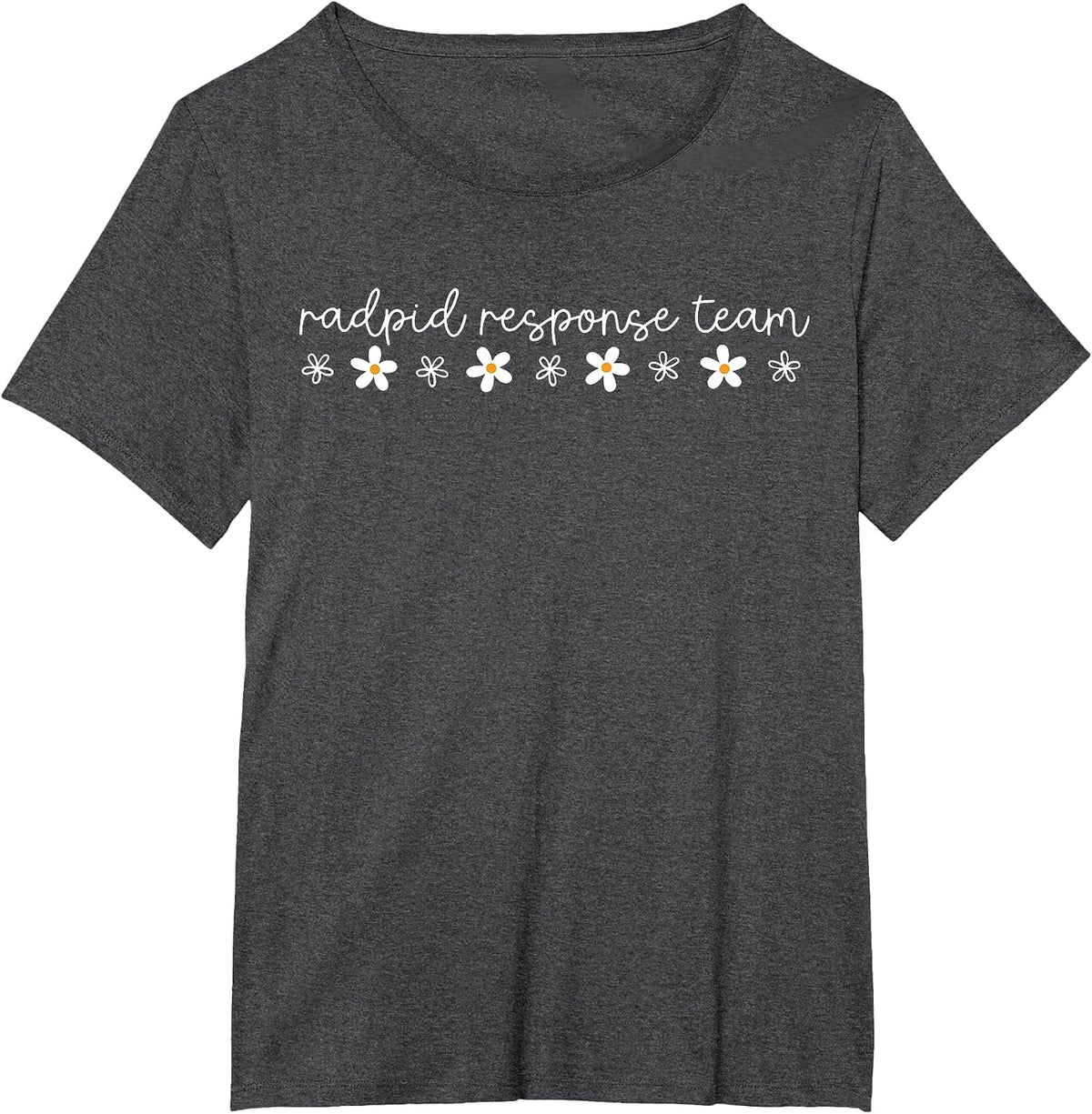 Retro Daisy Flower Rapid Response Team School Nursing T-Shirt - Dark Heather Grey