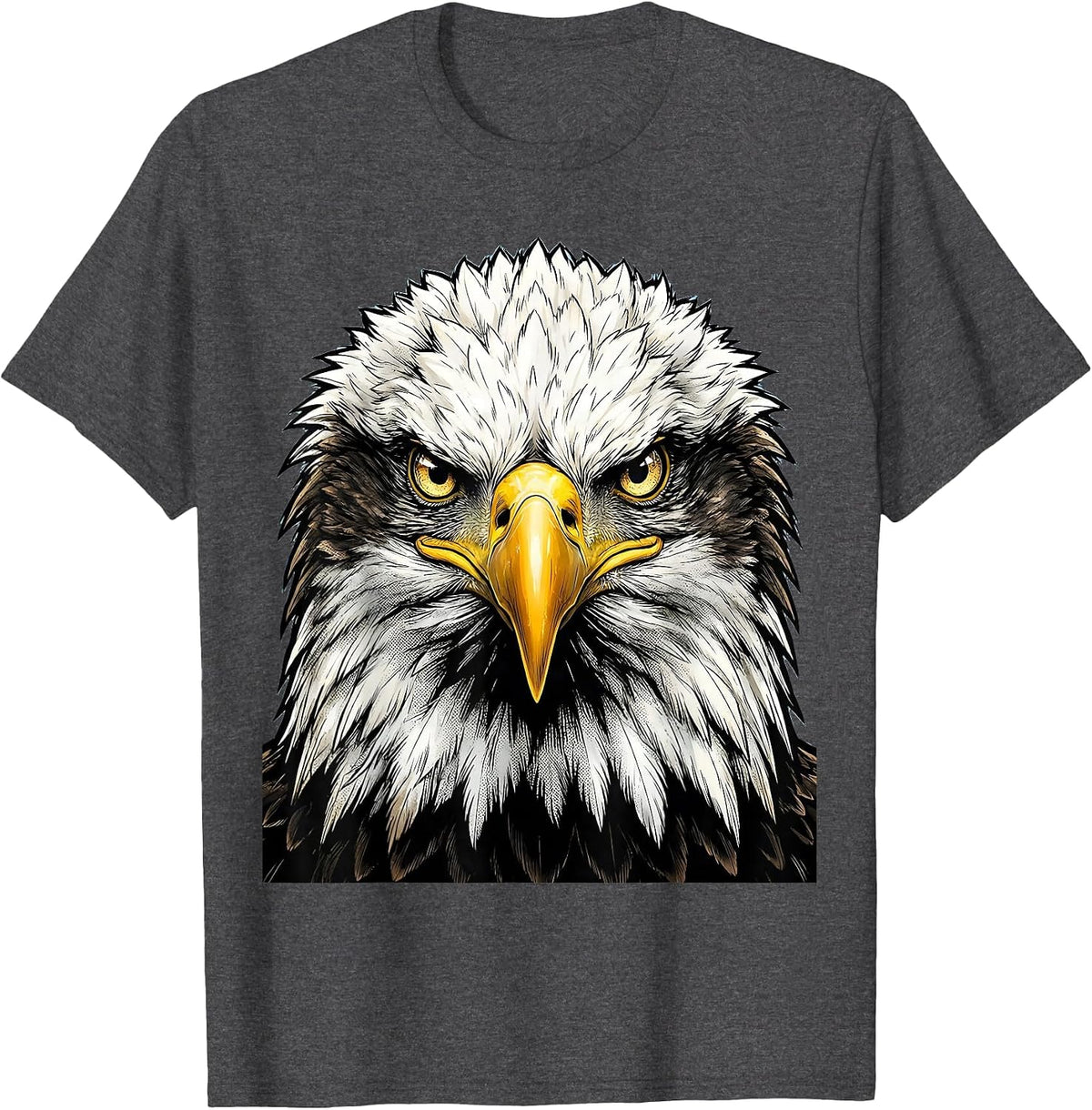Bald Eagle Face Comic Book Kids Halloween Costume T-Shirt - Dark Heather Grey
