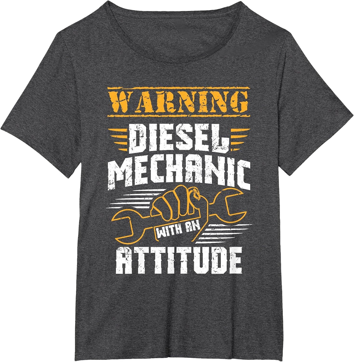 Diesel Mechanic Shirt - Diesel Mechanic with an Attitude T-Shirt - Dark Heather Grey