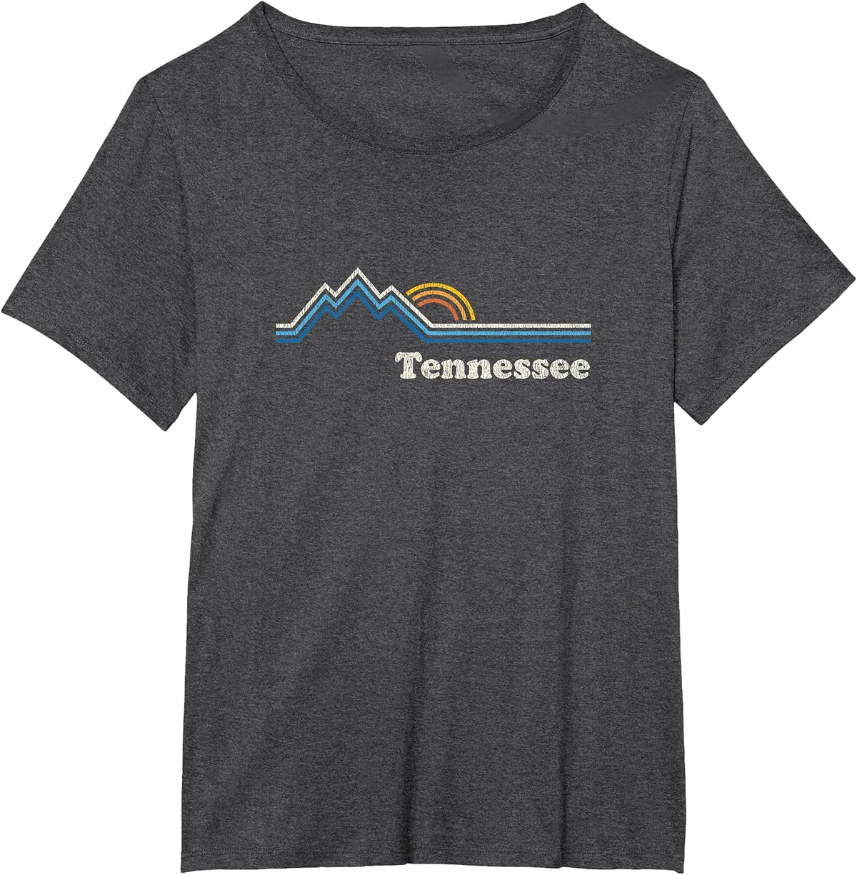 Retro Tennessee TN T Shirt Vintage Sunrise Mountains Tee T-Shirt - Dark Heather Grey