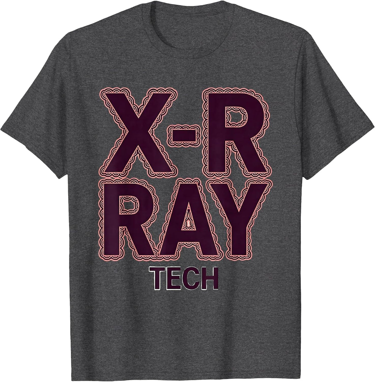 Men's X-RAY TECH Cute Radiology Tech Coquette Playful Pride T-Shirt - Dark Heather Grey