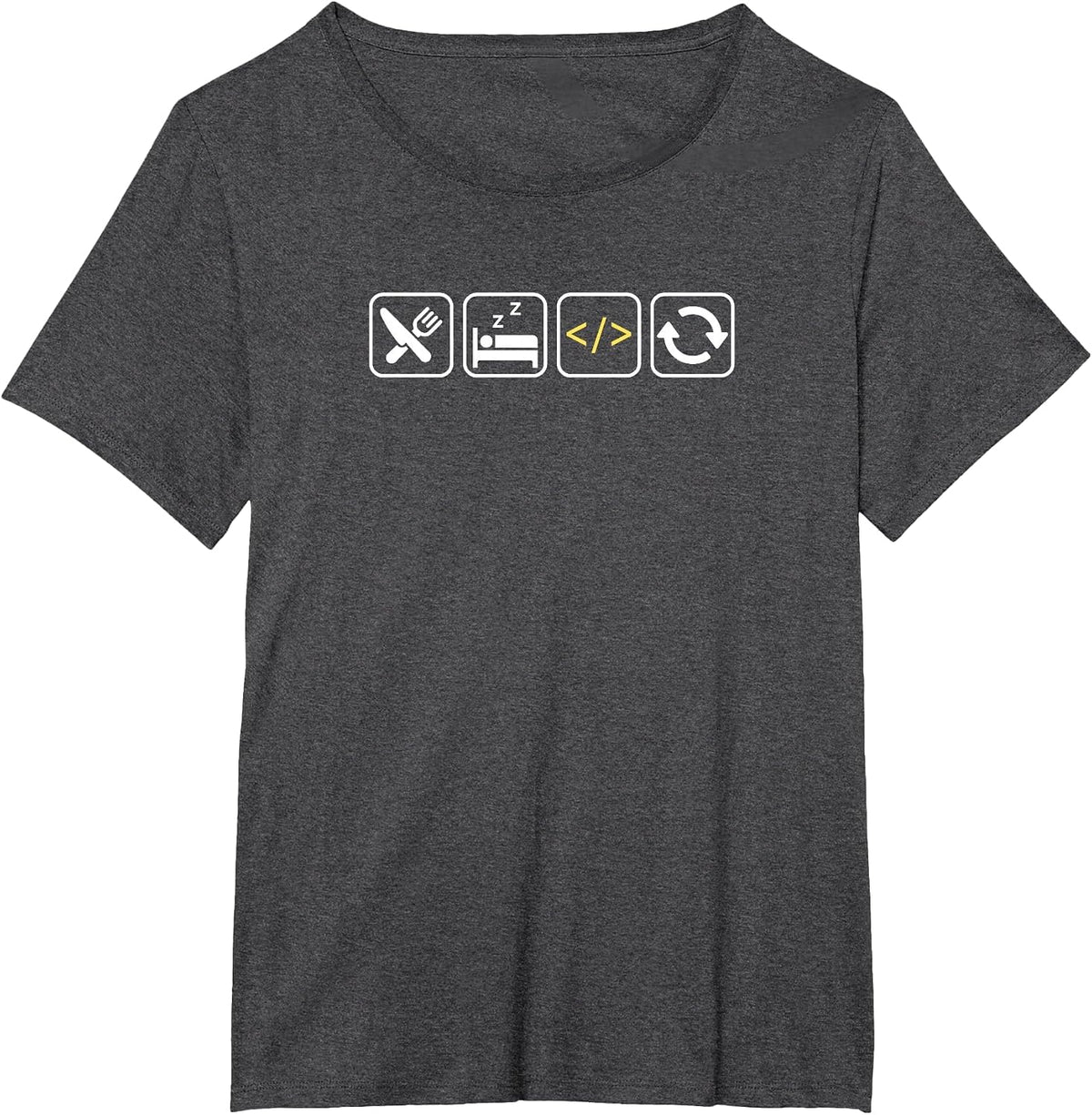 Eat Sleep Code Repeat | Funny Humor for Coders & Programmers T-Shirt - Dark Heather Grey