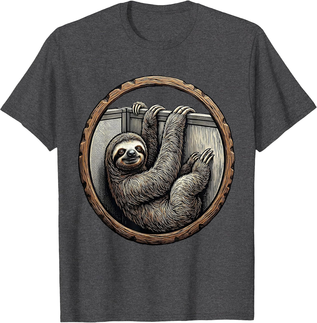 Funny Sloth Office Cubicle Humor Graphic T-Shirt - Dark Heather Grey