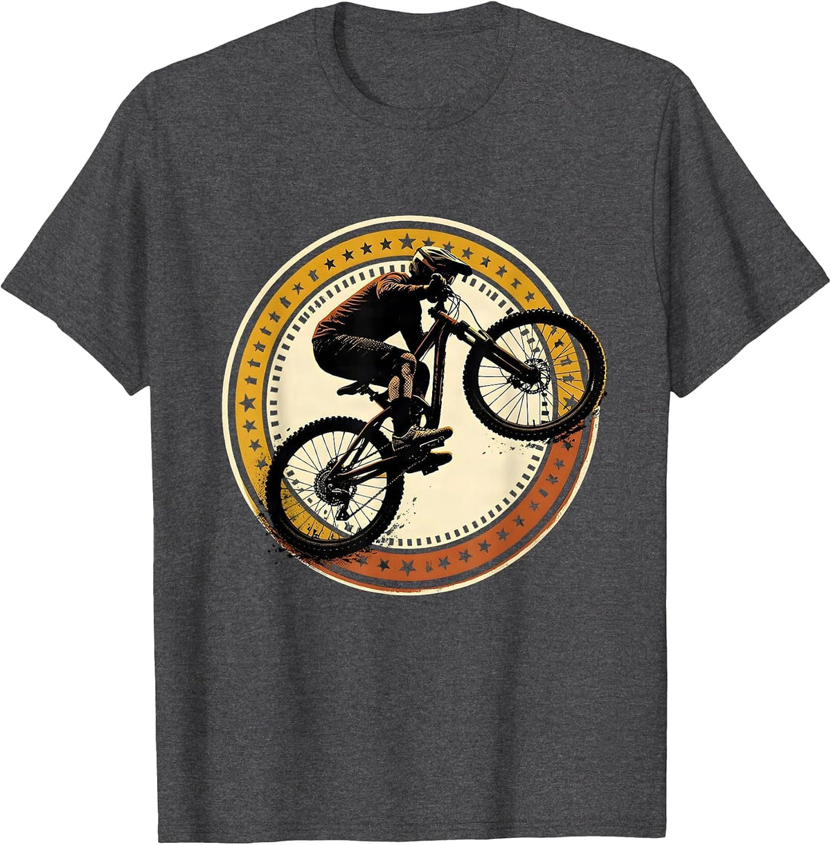 Men's Mountain Bike Crash Seal Biker Humor Gift T-Shirt - Dark Heather Grey