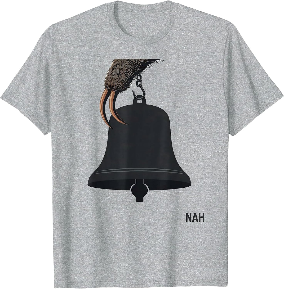 Men's Nah Editorial Conceptual Funny Sloth Lover Humor T-Shirt - Heather Grey