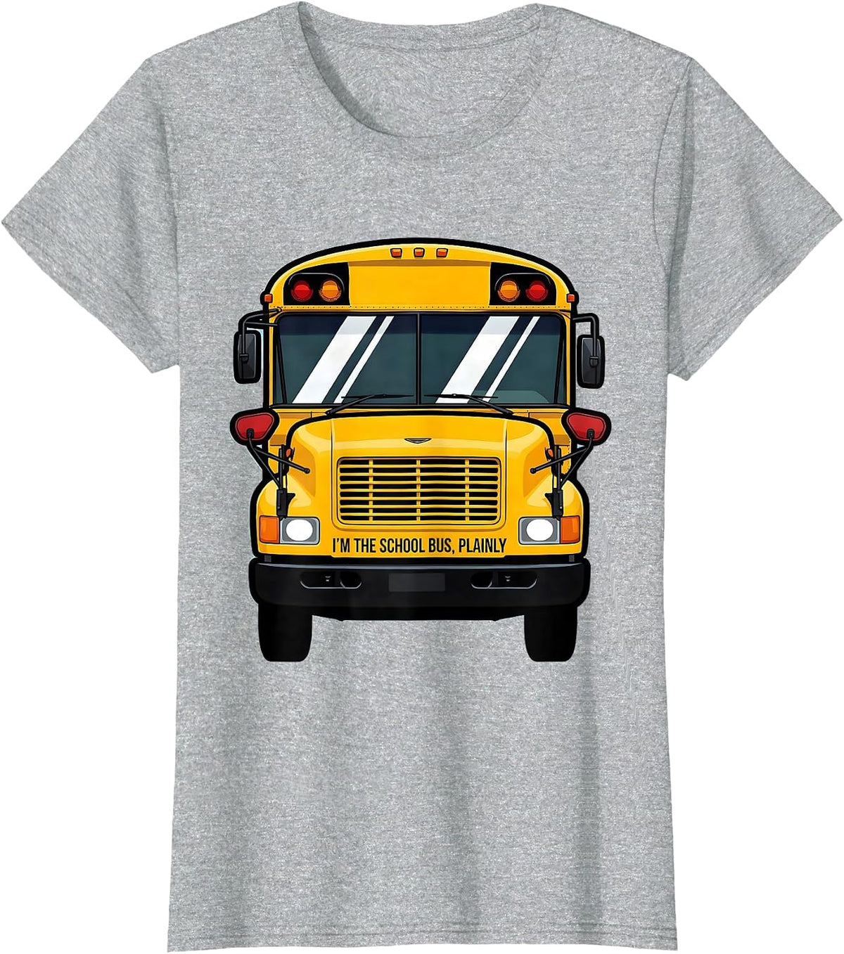 I'm The School Bus Plainly Funny School Bus Driver Halloween T-Shirt - Heather Grey